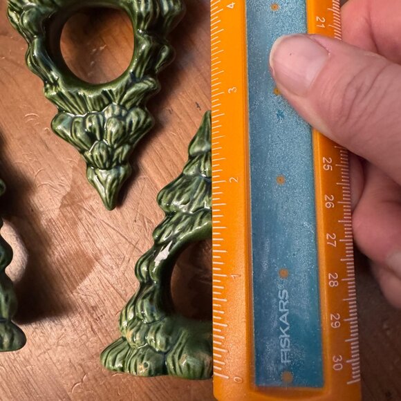 Vintage Ceramic Christmas Pine Tree Napkin Rings 5 piece set read - Picture 6 of 7